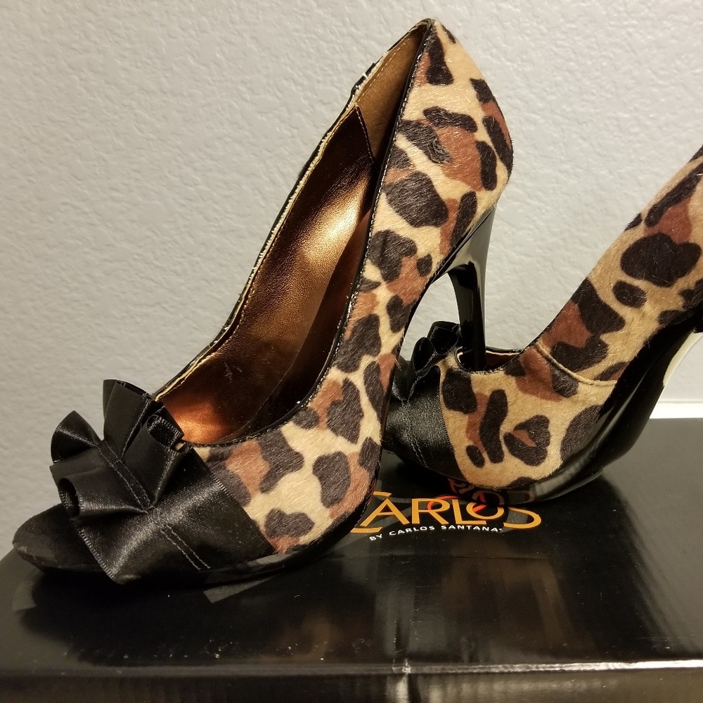 Carlos Santana Prestige Leopard Print Heels